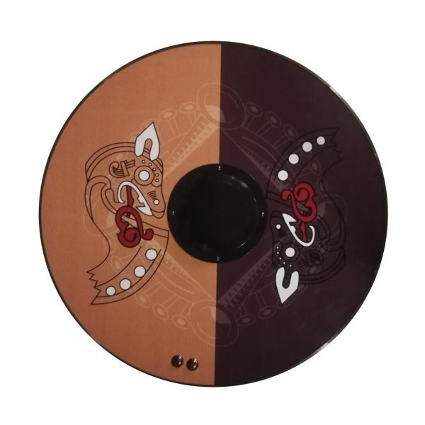 Trämedeltida lädergrepp Viking Shield SWE75