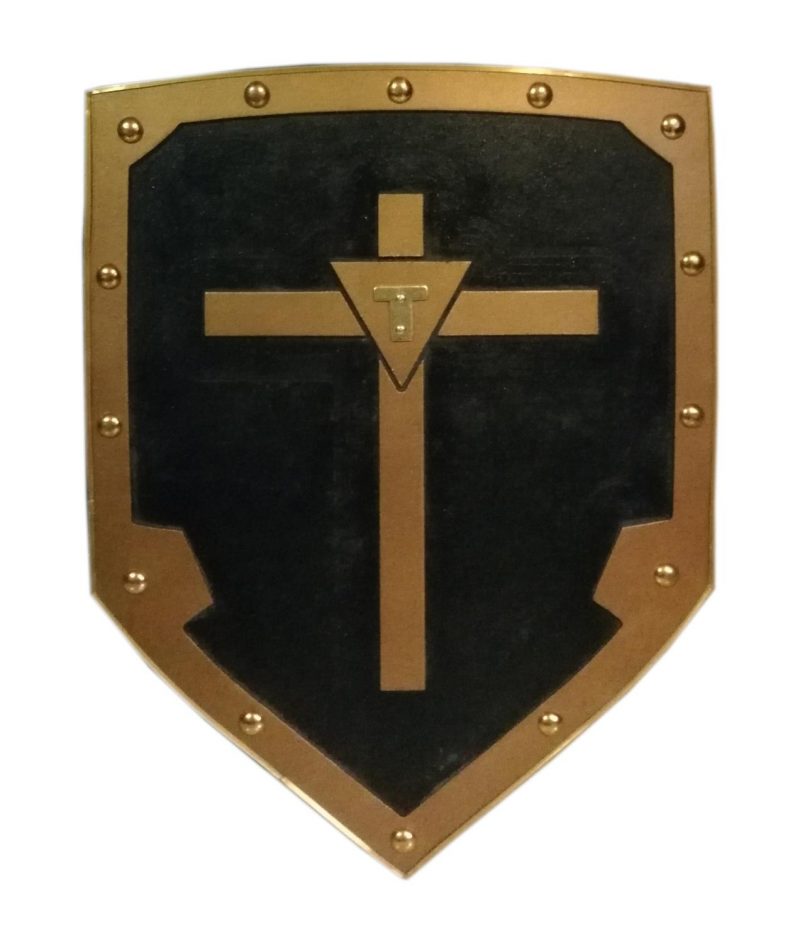 Trämedeltida Viking Cross Shield - Svart SWE102