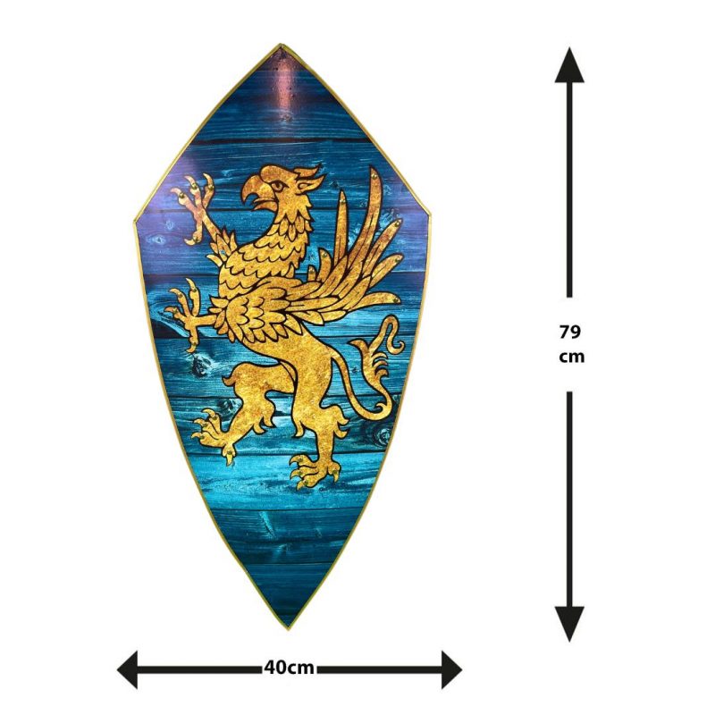 Medeltida Rampant Eagle Shield av trä SWE168