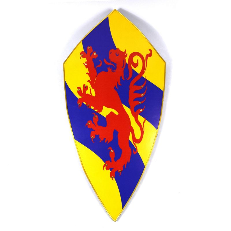 Trä Medeltida Rampant Lion Shield SWE165