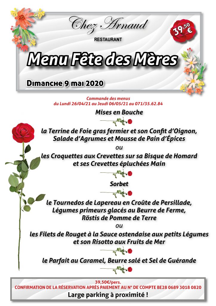 Fêtes des Mères – 09/05/2021 - Chez Arnaud - Restaurant