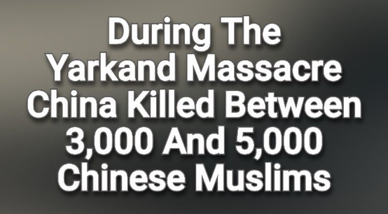 During the Yarkand massacre China killed between 3,000 and 5,000 Chinese Muslims