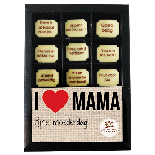 'I Love Mama' complimenten chocolaatjes