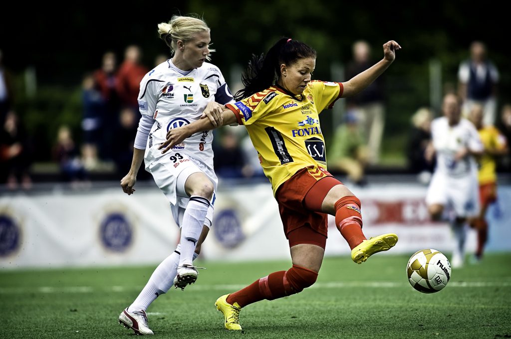 Jennifer Egelryd. *** Local Caption *** Tyresö FF:s damer möter Umeå i fotbollsallsvenskan. Vi följer Jennifer Egelryd.