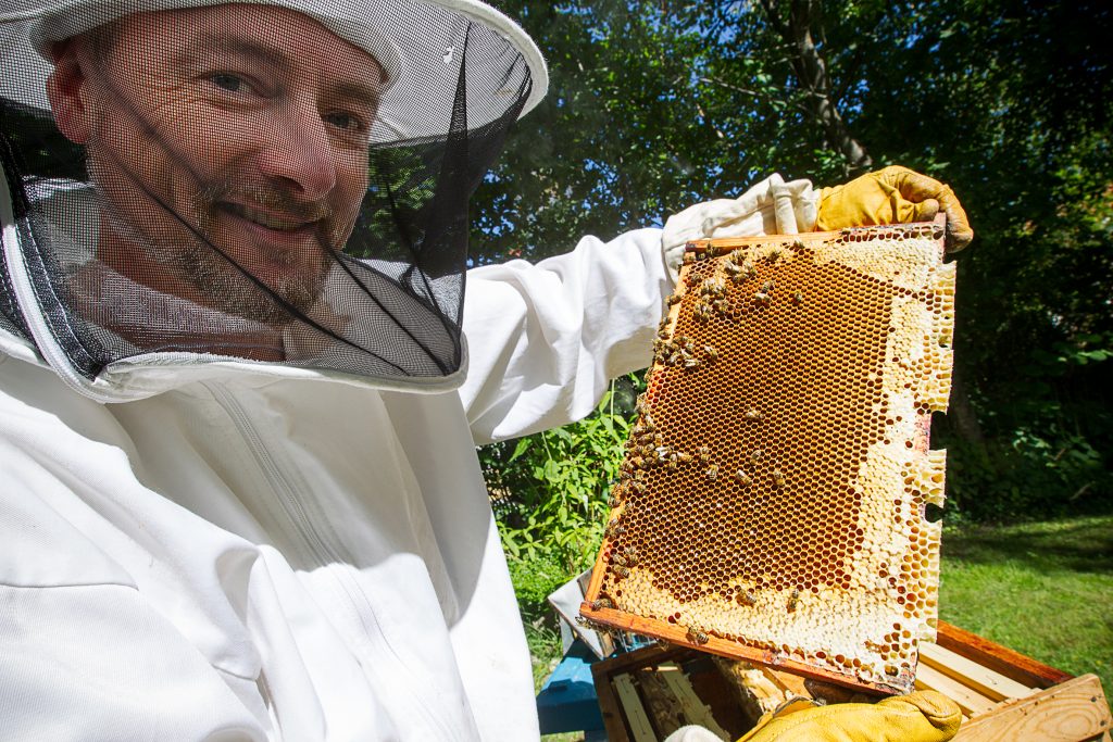 Joachim Petterson är självförsörjande på honung.