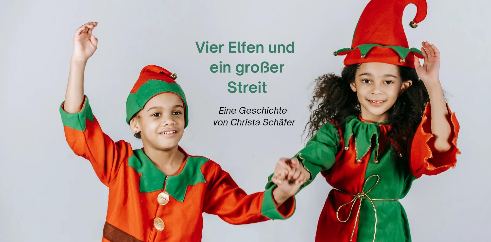 Zwei Kinder im Elfenkostüm