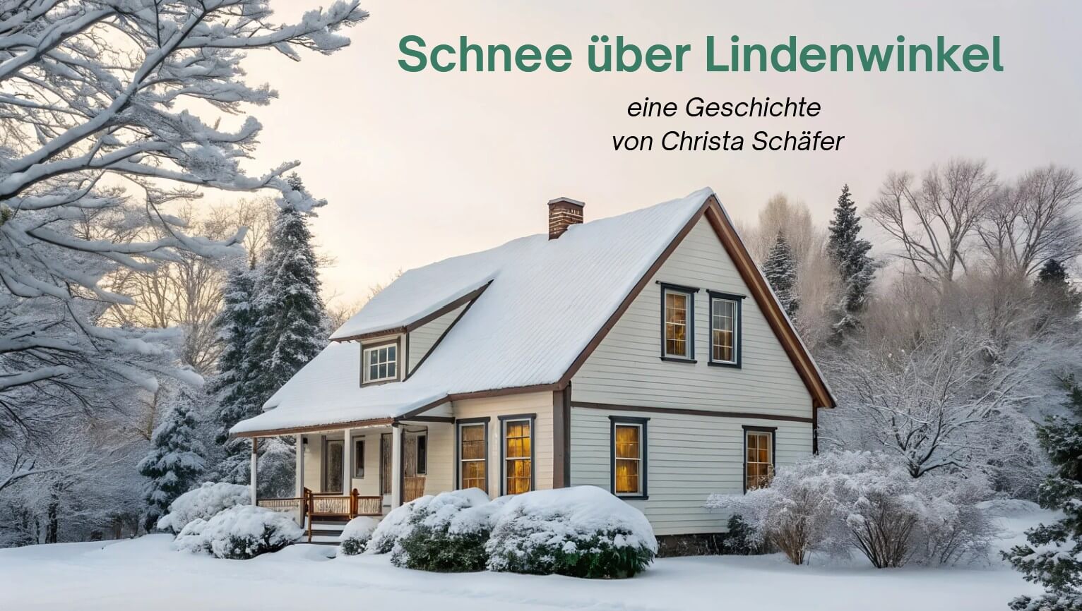 Ein verschneides Haus im Wald