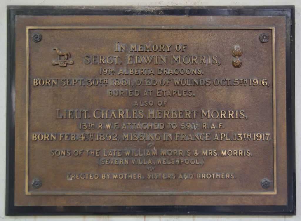 Edwin and Charles Morris plaque