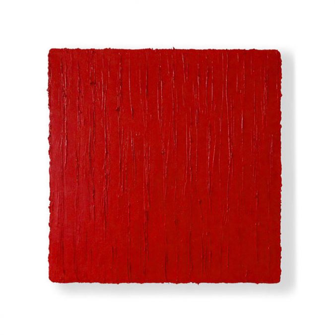 "Drei verschiedene Rots" 2016, Öl auf Leinwand, 50 x 50 cm