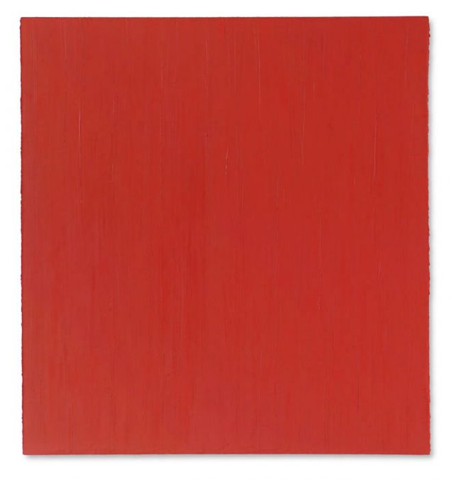 "Leuchtendes Rot" 2003, Öl auf Leinwand, 147 x 137 cm