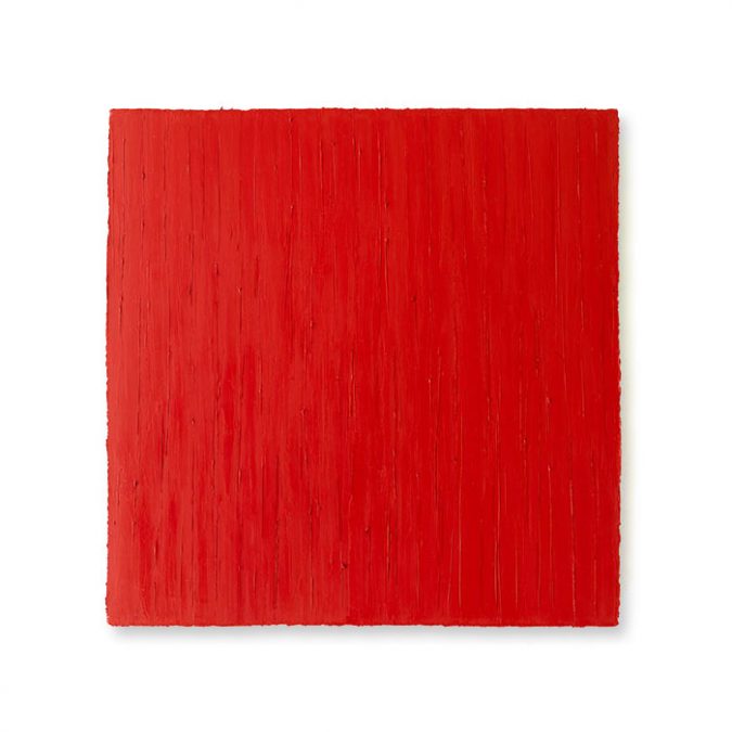 "O.T. (Rot) 2008, Öl auf Leinwand, 50 x 50 cm, Privatsammlung