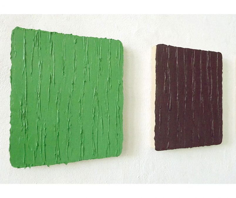 Seitenansicht: 2 x Öl auf Leinwand, 2017, je 31 x 26 cm