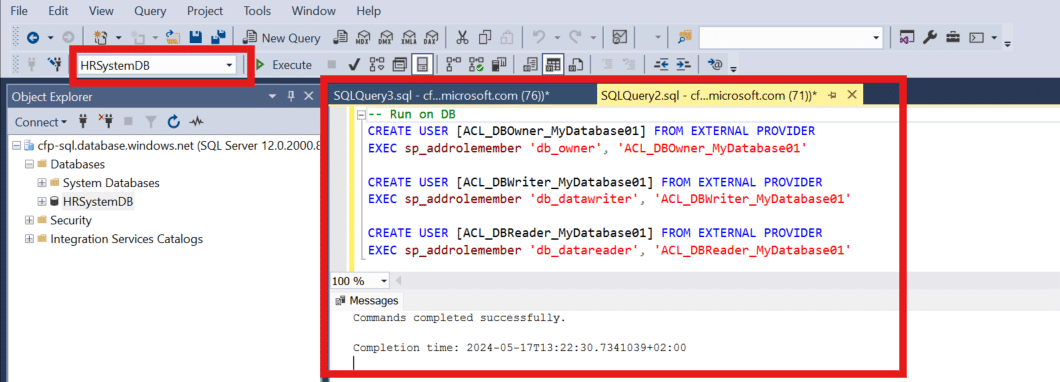 Assign Azure SQL database permissions to AAD group – christianfrohn.dk