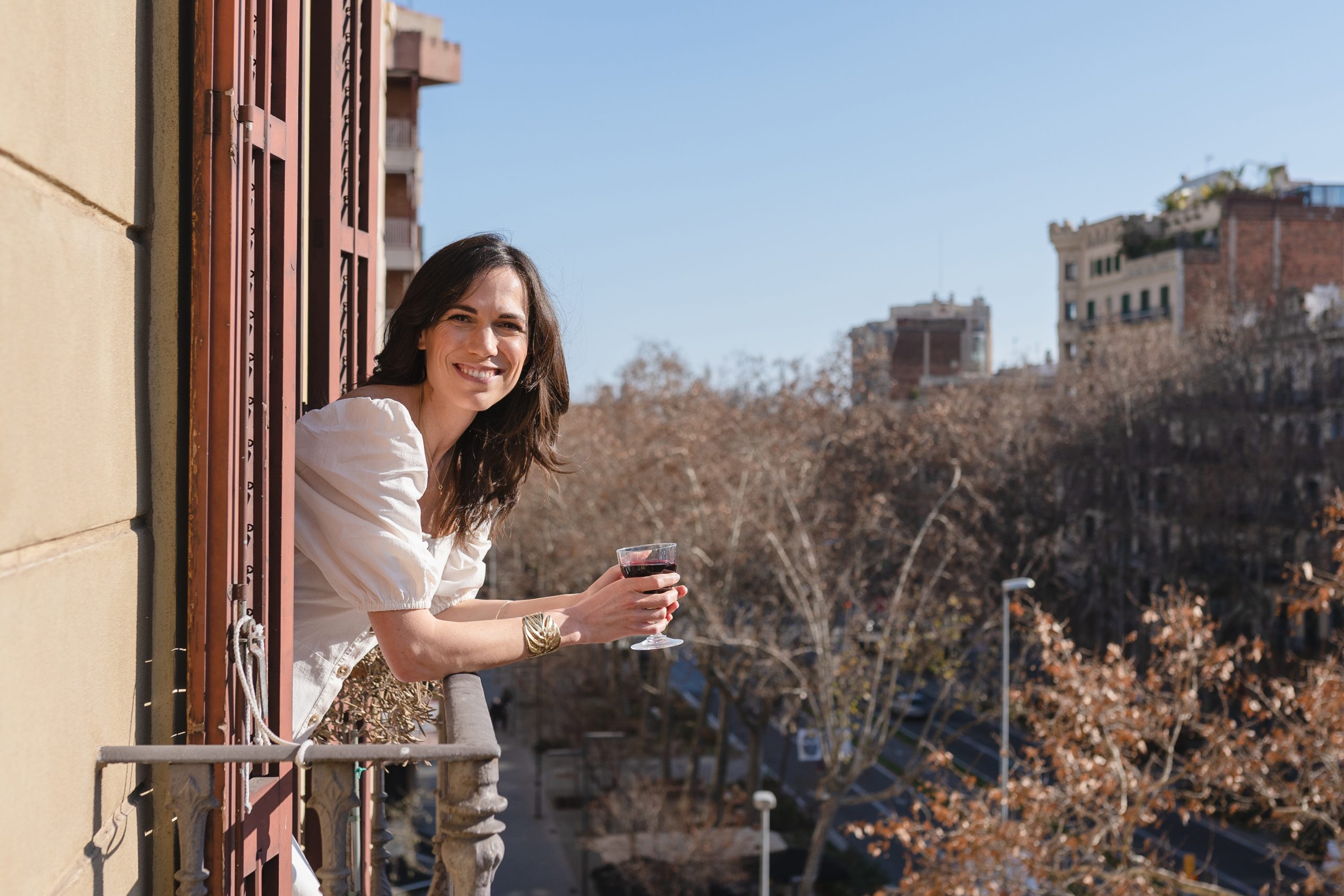 Christina Rovira on the balcony