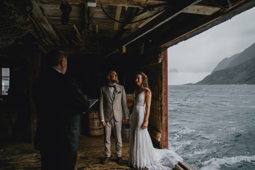 Moody Norway elopement on Senja Island. Getting married. By Christin Eide Photography.