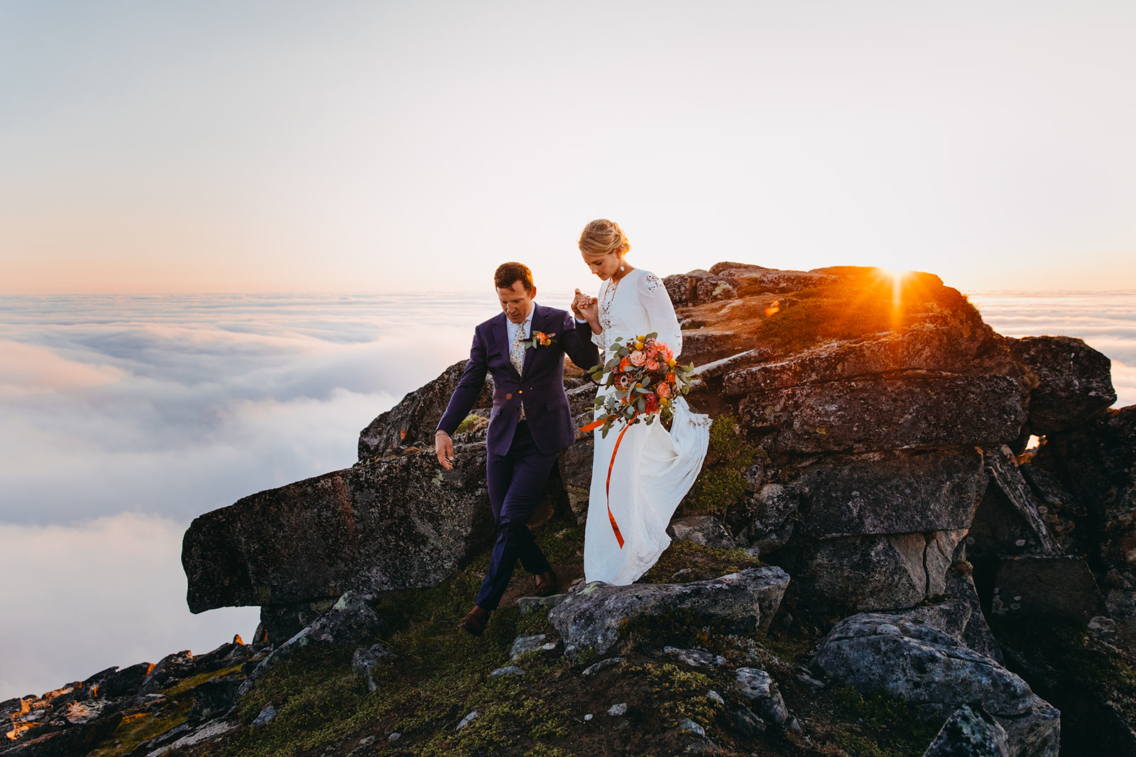 Eloping above the clouds in Lofoten. By Christin Eide Photography
