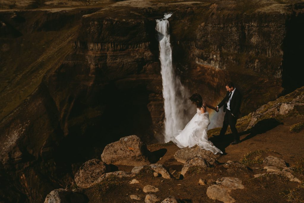 Iceland elopement bride and groom, photographed by Christin Eide Photography