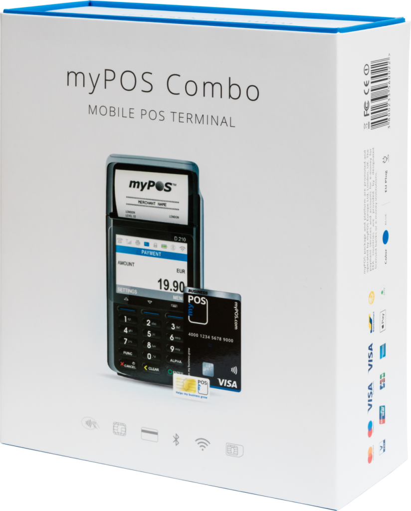 Lettore POS portatile Conto e-money myPOS senza canoni e abbonamenti ZERO  costi