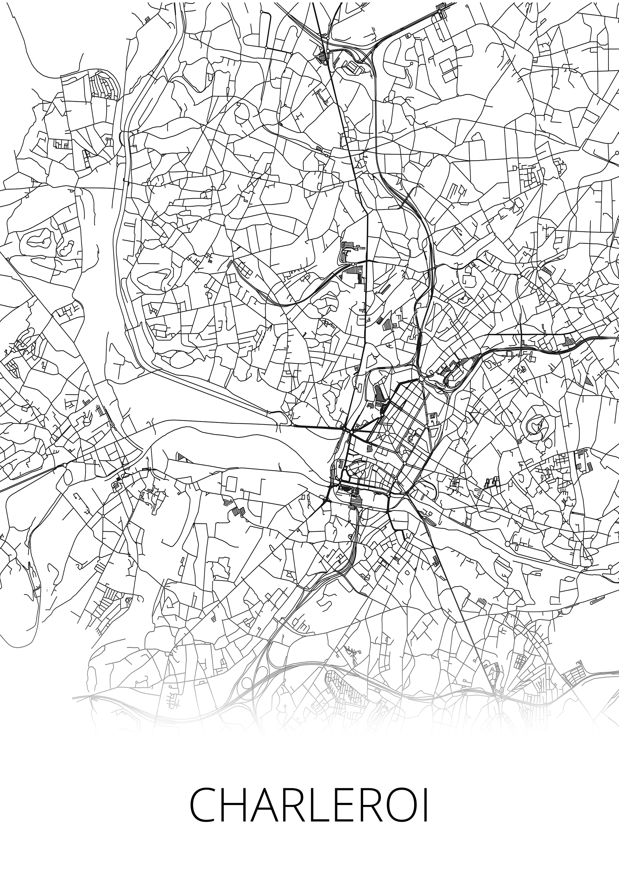 Charleroi, Belgium City Poster Store