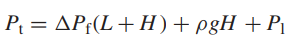 total pressure needed to pump concrete to a height of H