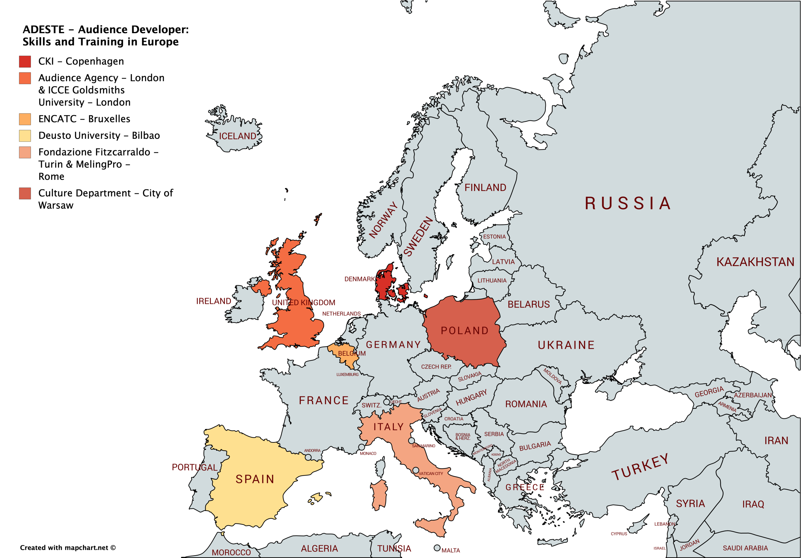 ADESTE - Audience Developer_ Skills and Training in Europe - map