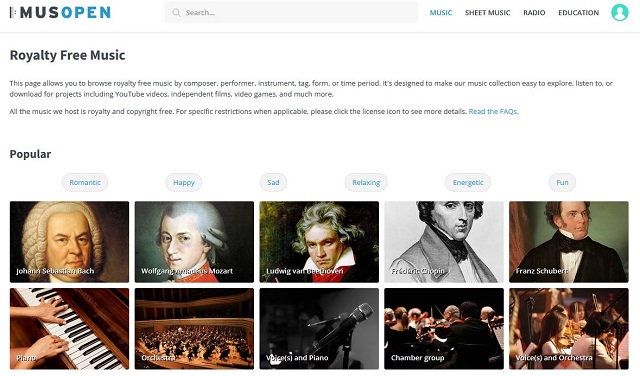 musopen free music website screenshot