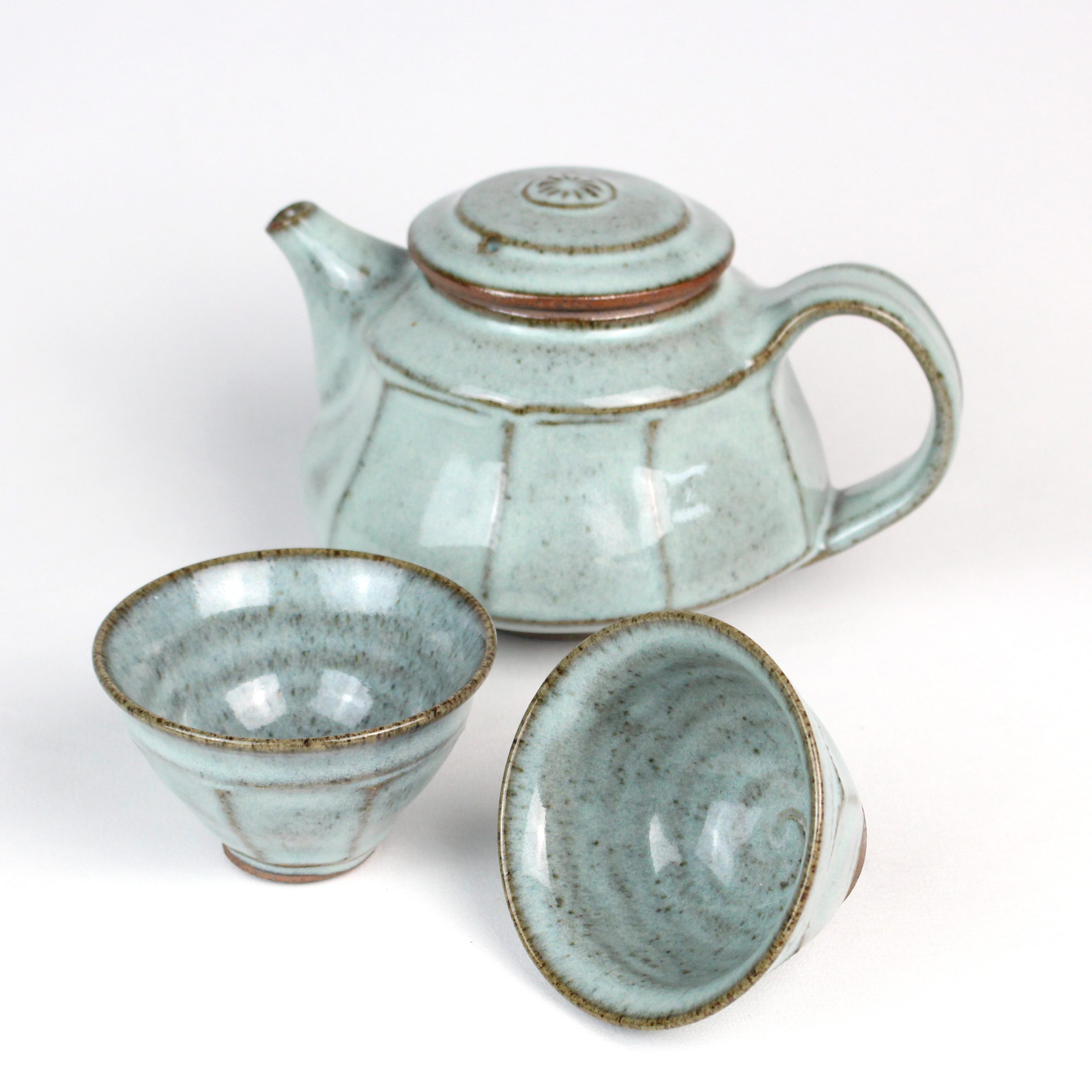 Faceted Chun Teapot Set by Britta James