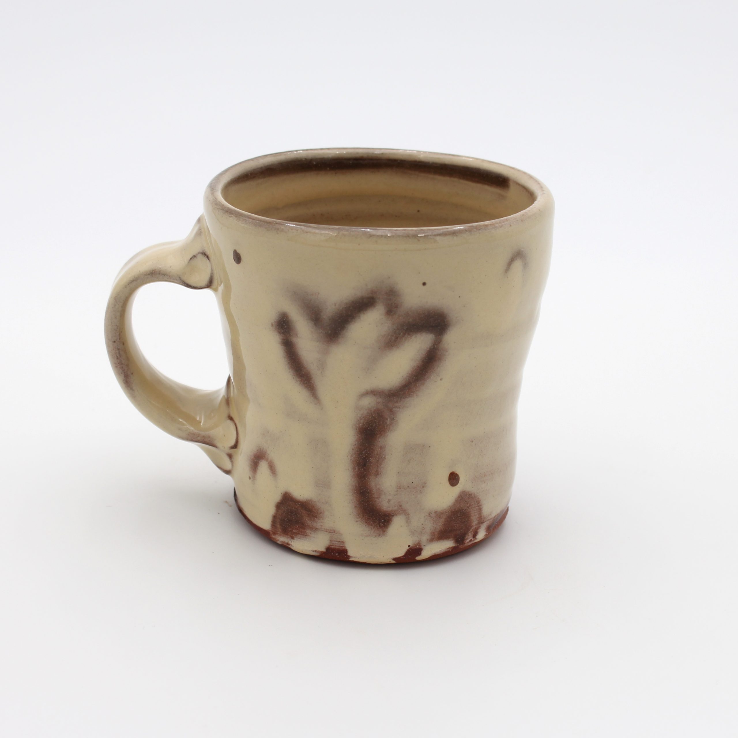 Cream mug with flower motif by Frances Savage (back)