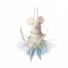 Christmas Decoration - Hanging Mouse in Coloured Paper Skirt