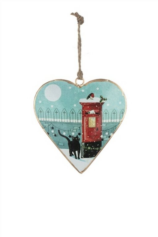 Christmas Decoration - Heart With Cat and Post Box