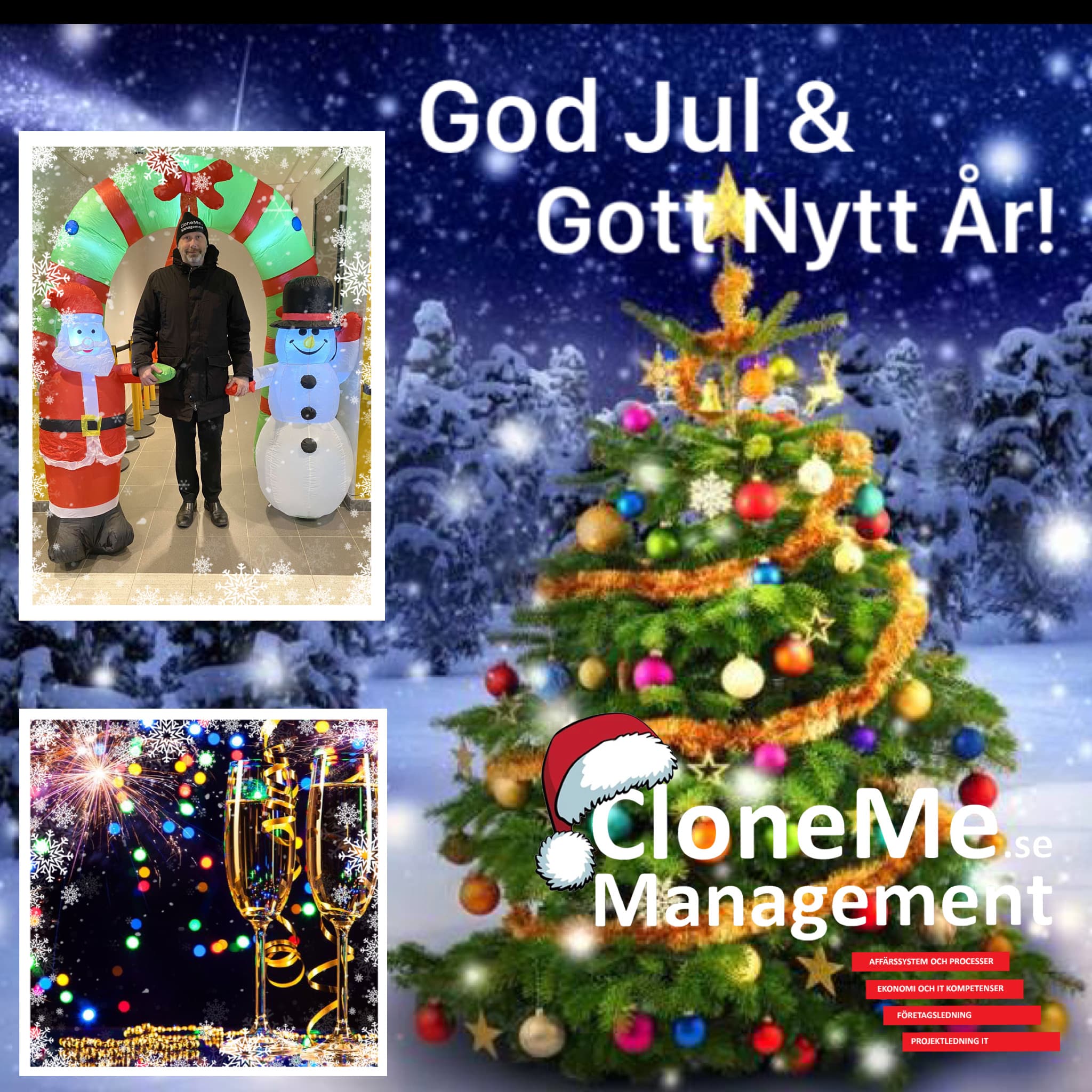God Jul och Gott Nytt År CloneMe Management Affärssystem och