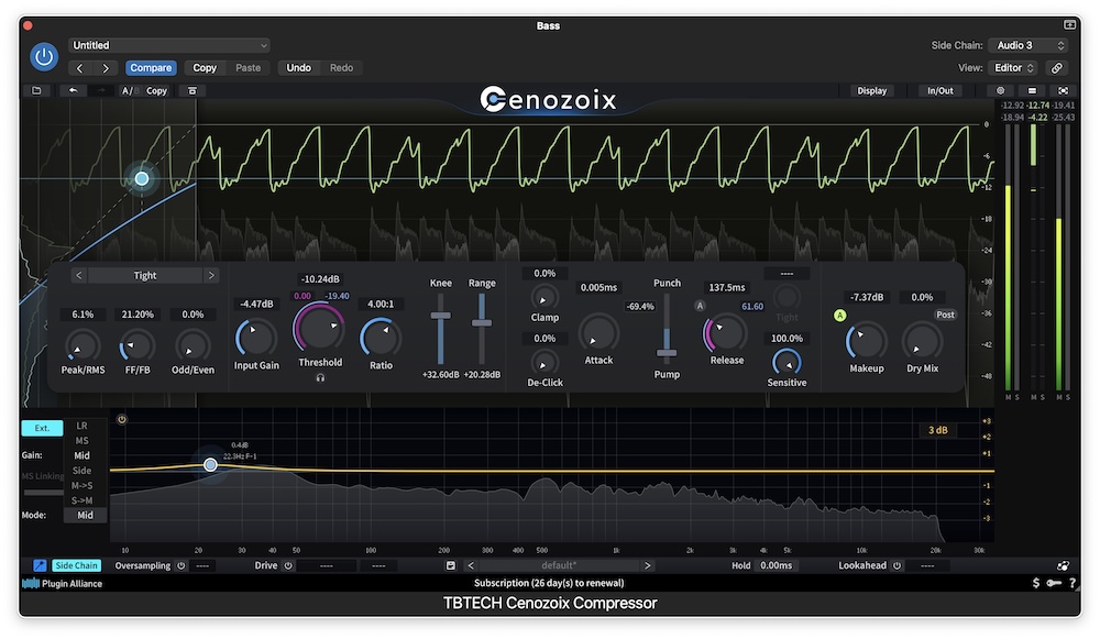 The Cenozoix Compressor provides multiple compressor types plus unusually deep parameter control.