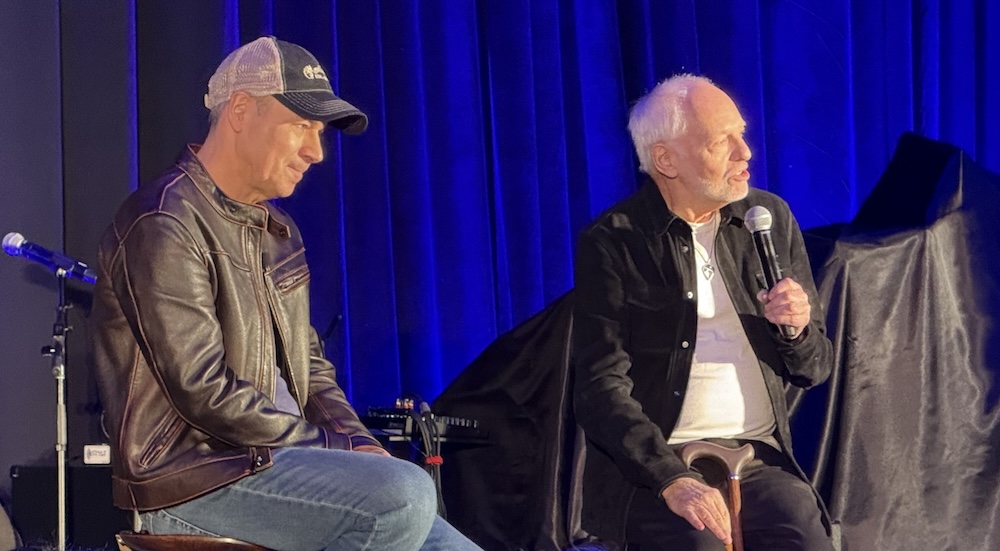 At Global Media Day, prior to the show opening, Martin Guitars CEO Thomas Ripsaw (left) and guitar legend Peter Frampton did an onstage chat with the press.