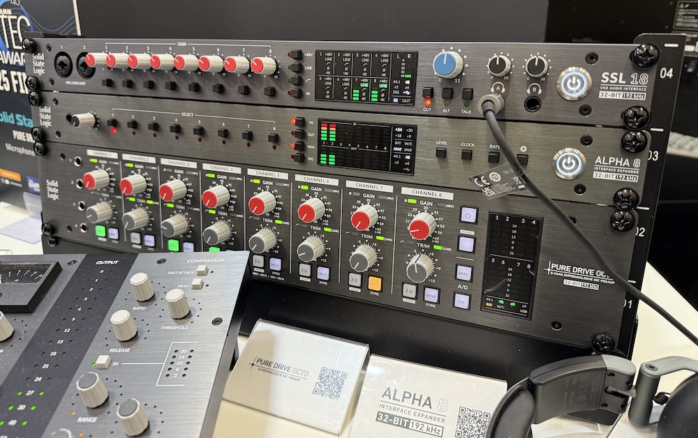 SSL is using the show to not only introduce its new SSL 18 rackmount USB audio interface but also sneak peek its upcoming Alpha 8 interface expander, which offers 8 x 8 A/D-D/A conversion.