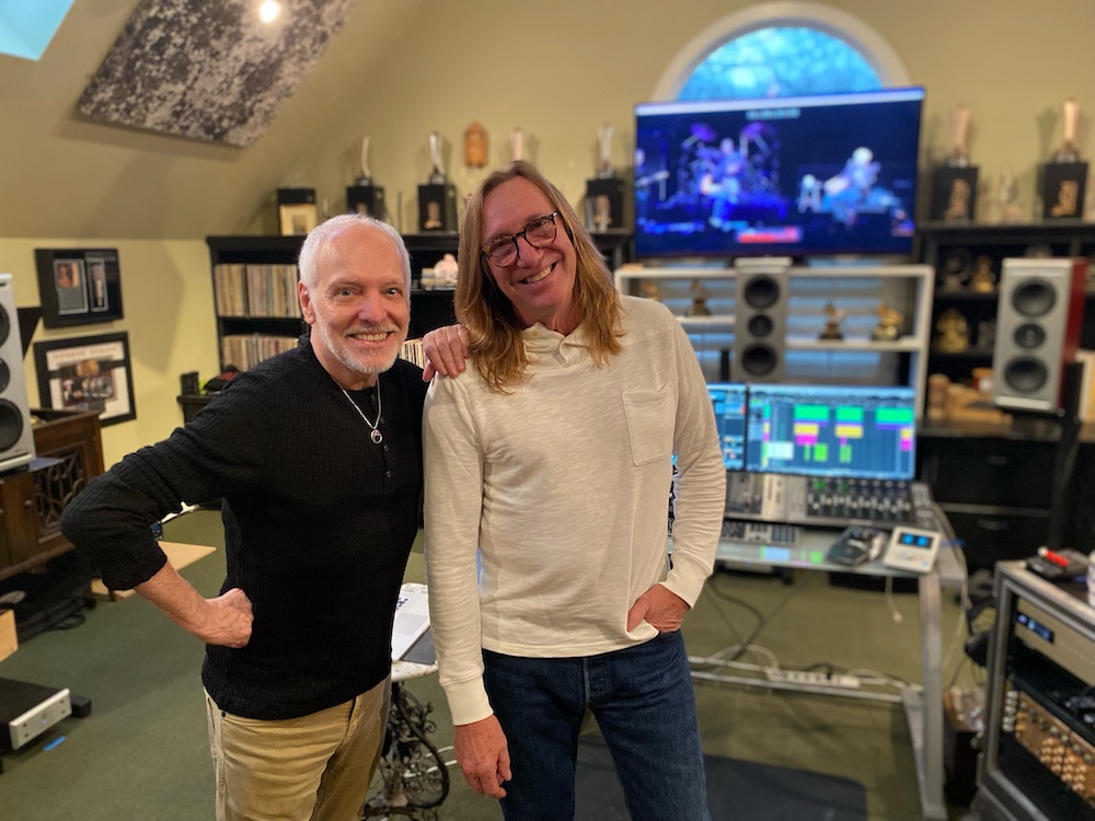 Peter Frampton (left) and Chuck Ainlay, inside Ainlay’s personal mix facility. PHOTO: Rob Arthur.