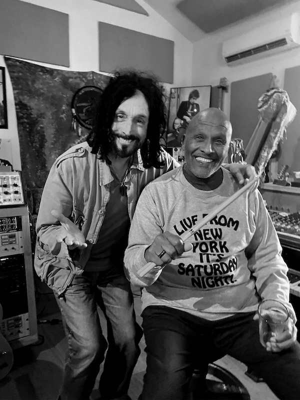 Campbell with drummer Steve Ferrone, who played on the track “Angel of Mercy.” PHOTO: Courtesy of Mike Campbell & The Dirty Knobs