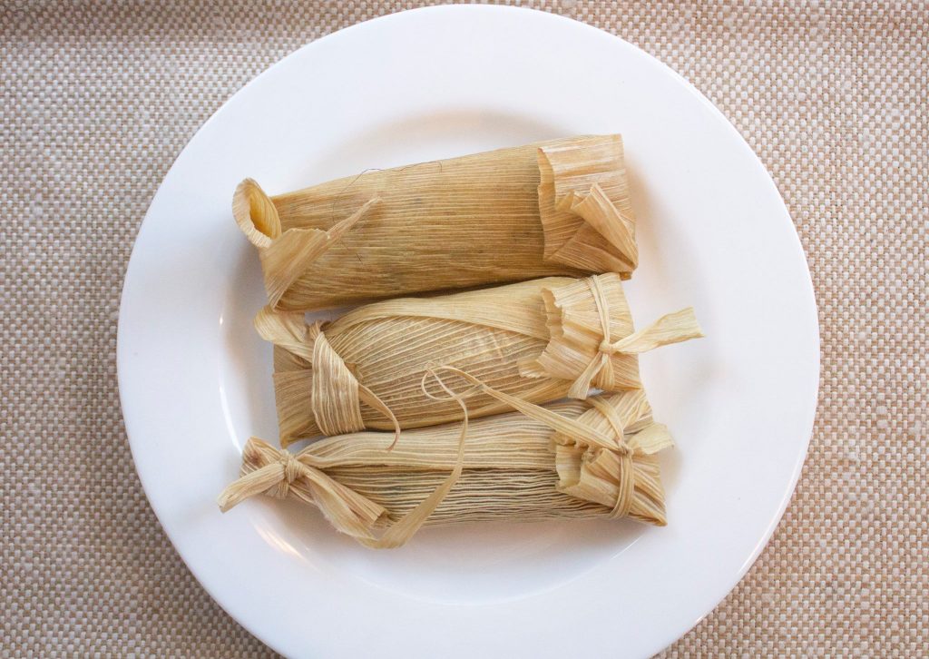 Tamales en hoja de maíz