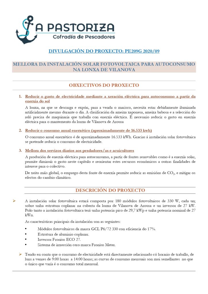 Divulgacion proyecto energia fotovoltaica