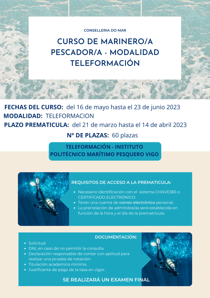 Curso marinero pescador online Vigo 2023