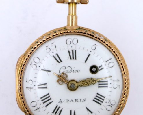 Gold enamel verge by Gudin, Paris