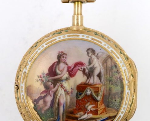 Gold enamel verge by Gudin, Paris