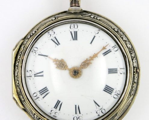 Silver repousse pocket watch