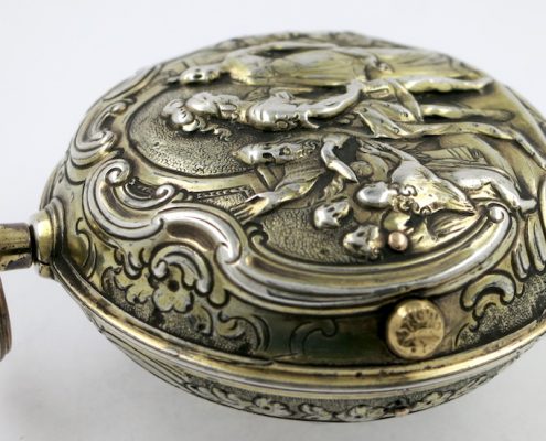 Silver repousse pocket watch