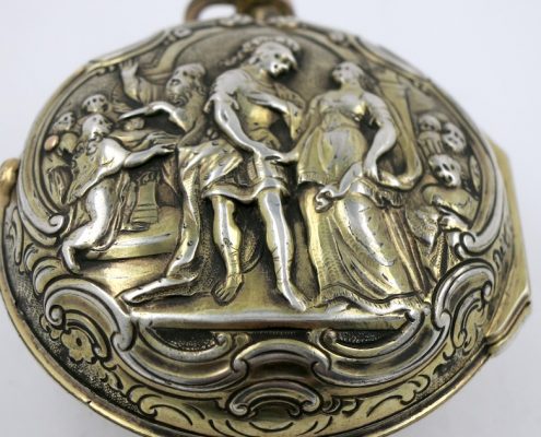 Silver repousse pocket watch