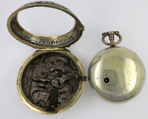 Silver repousse pocket watch