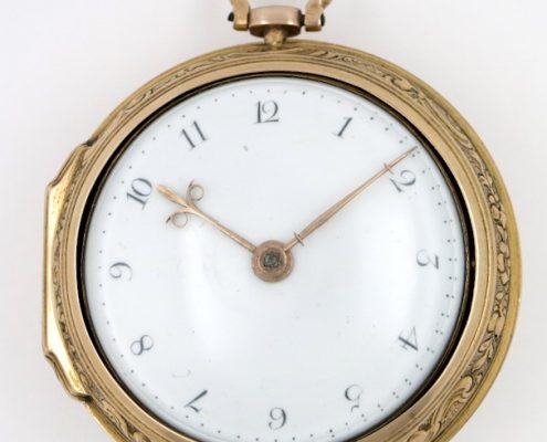 Gold repousse verge pocket watch, William West