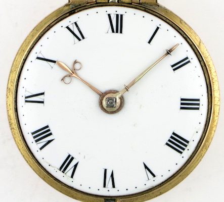 Gold repousse cased verge pocket watch by William Howard, London