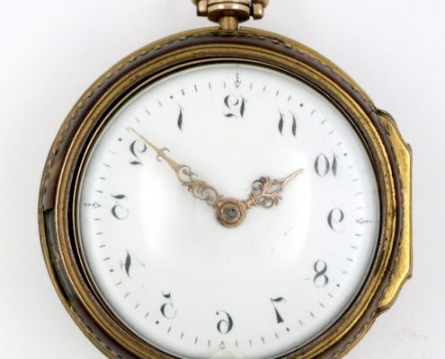 Gold & shell cylinder pocket watch by John Hunt, London