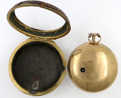 Gold & shell cylinder pocket watch by John Hunt, London