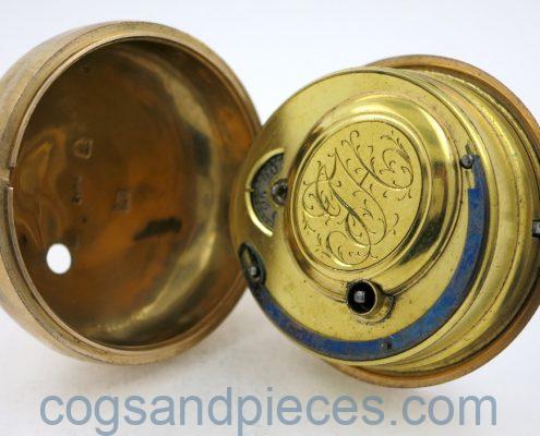 IMG_8157 Gold & shell cylinder pocket watch by John Hunt, London